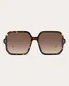 Isabel Marant 57mm Gradient Square Sunglasses In Havana/ Brown Gradient