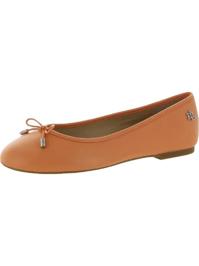 Lauren Ralph Lauren Jayna Womens Leather Round Toe Ballet Flats In Pink