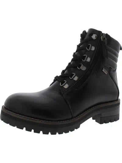 Softwalk Everett Womens Leather Lace Up Ankle Boots In Black
