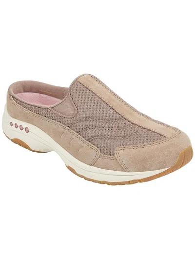 Easy Spirit Travel Time 706 Womens Leather Slip On Mules In Beige