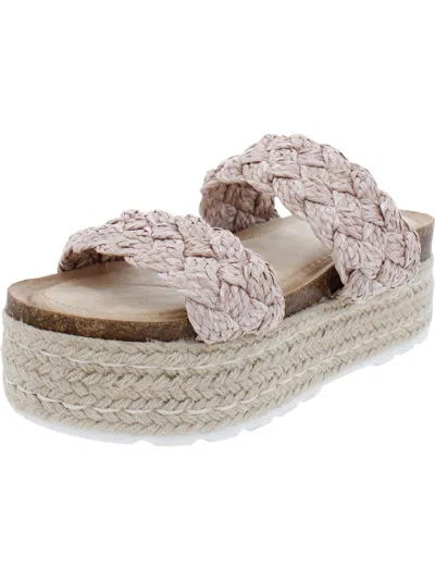 Madden Girl Pretty Womens Slides Padded Insole Espadrilles In Gold