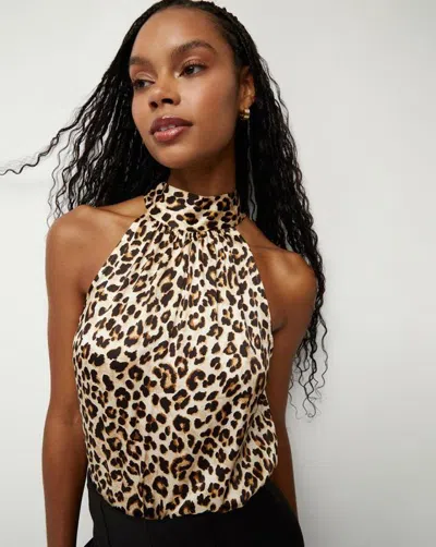 Veronica Beard Tanisha Leopard-print Silk-blend Top In Multicoloured