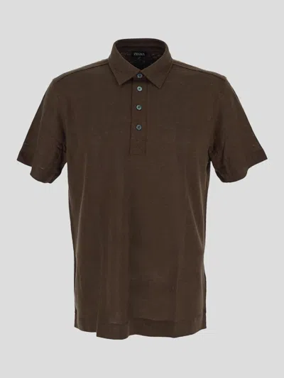 Zegna T-shirts And Polos In Brown