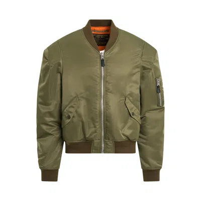 Doublet Shoulder Nylon Bomber Jacket In Khaki