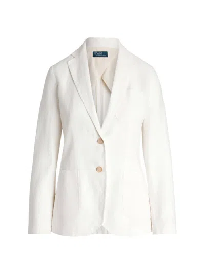 Polo Ralph Lauren Crest Single-breasted Blazer In Bianco
