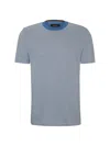 Hugo Boss Bubble-structure T-shirt In Cotton And Cashmere In Dark Blue