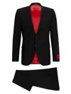 Hugo Extra-slim-fit Suit In A Structured Wool Blend In Black