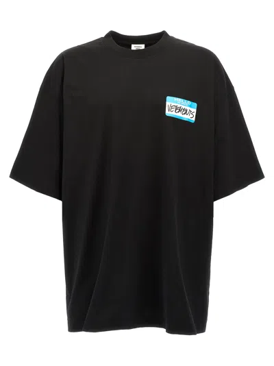 Vetements My Name Is  Cotton T-shirt In Black