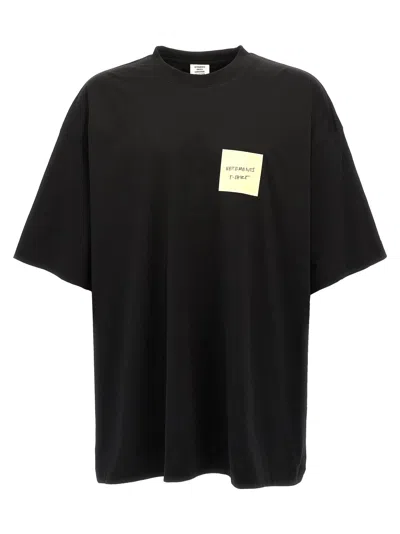 Vetements Sticker Logo T-shirt In Black