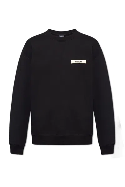Jacquemus Logo Patch Crewneck Sweatshirt In Black