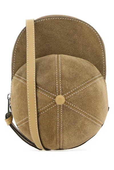 Jw Anderson Medium Suede Cap Cross-body Bag In Brown
