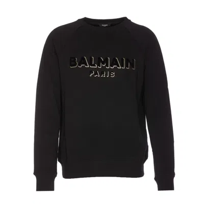 Balmain Logo Sweatshirt In Black