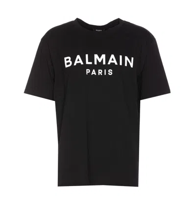 Balmain Logo T-shirt In Black