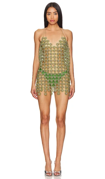 camila coelho green sequin dress Energia Sequin Minidress Island Green by Camila Coelho