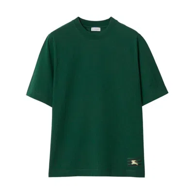 Burberry Logo Patched Crewneck T In Green