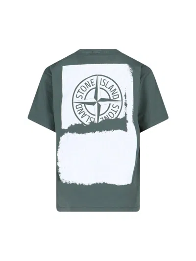 Stone Island Back Print T-shirt In Green