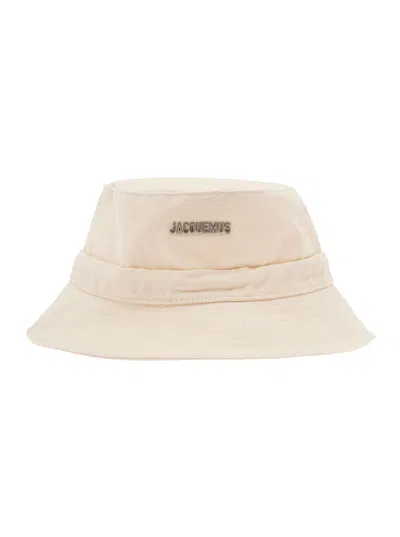 Jacquemus Le Bob Gadjo White Bucket Hat In Cotton Man