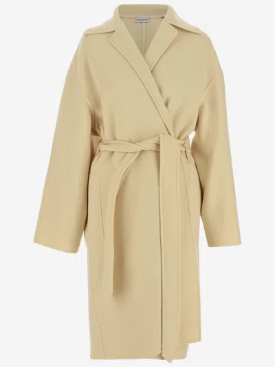 Burberry Cashmere Dressing Gown Coat In Yellow