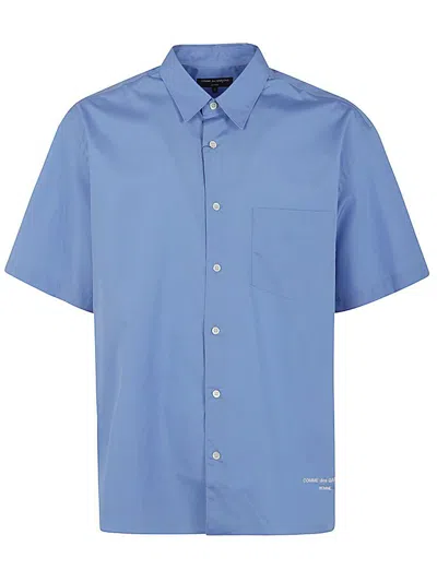 Comme Des Garçons Homme Deux Comme Des Garçons Homme Plus Drop Shoulder Poplin Bowling Shirt In Blue