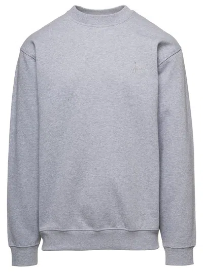 A.p.c. 'rene' Gey  Crewneck Sweatshirt With Apc X Jw Anderson Embroidery In Cotton Man In Grey