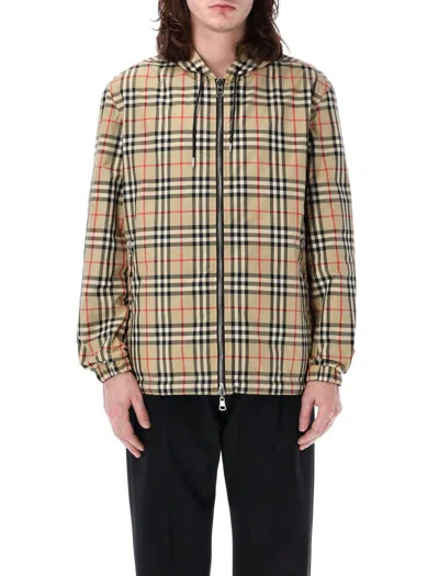 Burberry Reversible Check Jacket In Archive Beige Ip Chk