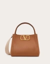 Valentino Garavani Garavani Alltime Medium Handbag In Grainy Calfskin Woman Almond Uni In Burgundy