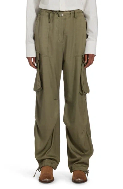 Golden Goose Journey Wide-leg Drawstring Cargo Pants In Khaki