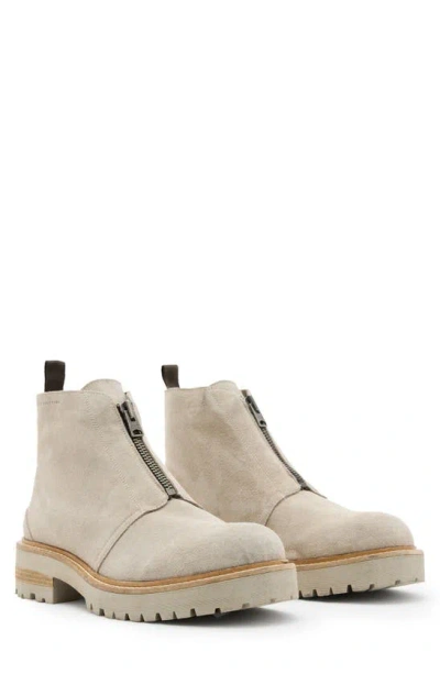 Allsaints Mens Sand Master Zip-front Suede Ankle Boots