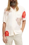 Allsaints Roze Floral Print Relaxed Fit Shirt In Ecru White