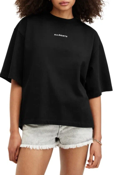 Allsaints Disc Amelie Oversized Boxy T-shirt In Black