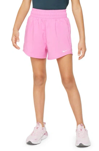 Nike One Big Kids' (girls') Dri-fit High-waisted Woven Training Shorts In Red