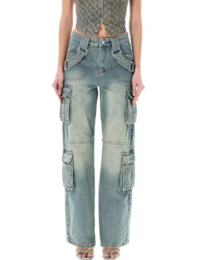 Misbhv Harness Cargo Jeans In Blue