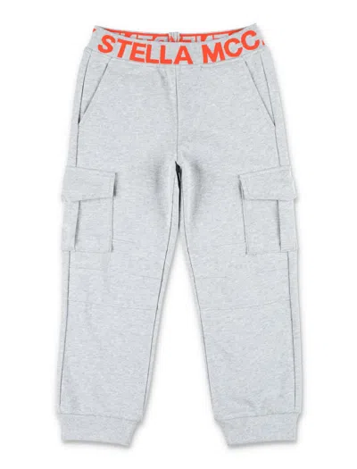Stella Mccartney Kids' Logo-waistband Track Pants In Grey