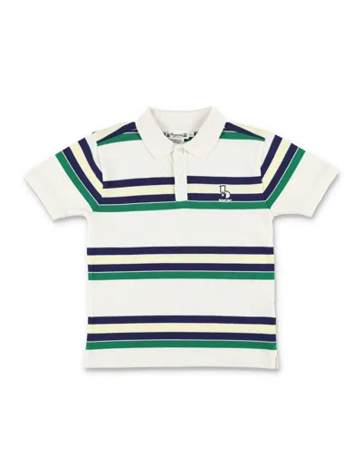 Bonpoint Kids' Daryl Striped Polo Shirt In Ivory