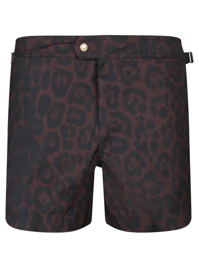 Tom Ford Leopard Brown/black Swimsuit