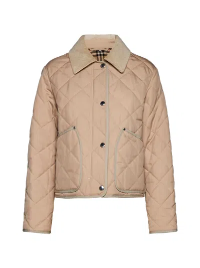 Burberry Coats In Soft Tan