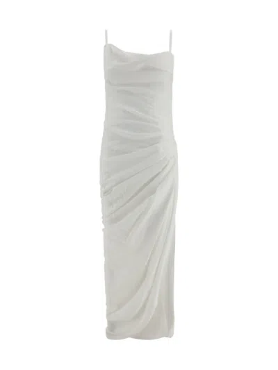 Jacquemus Women La Dressing Gown Saudade Longue Dress In White