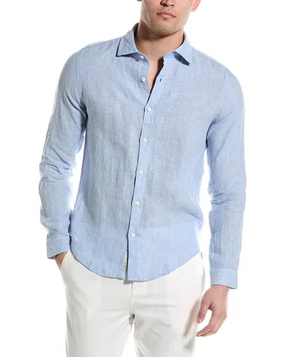 Onia Linen Slim Fit Shirt In Blue