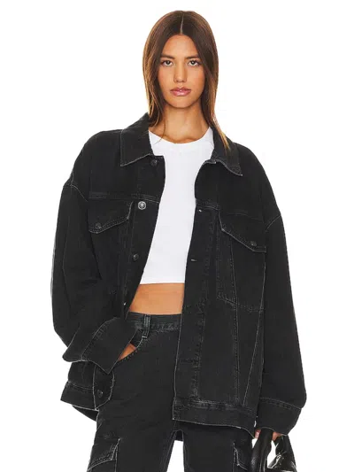 Agolde Wayne Oversized Denim Jacket In Black