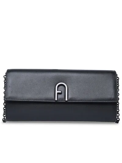 Furla 'flow' Mini Black Leather Crossbody Bag
