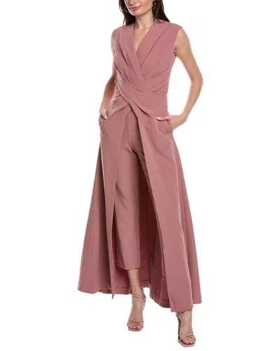 Kay Unger Women's Una Crepe Walk-thru Jumpsuit In Pink