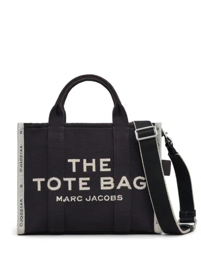 Marc Jacobs Jacquard Zipped Medium Tote Bag In Nero