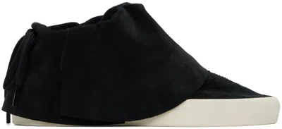 Fear Of God Moc Low Layered Distressed Suede Sneakers In Black