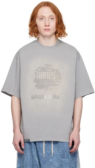 Namesake Grey Reverse Sava Ball Splash T-shirt In Pixel Grey