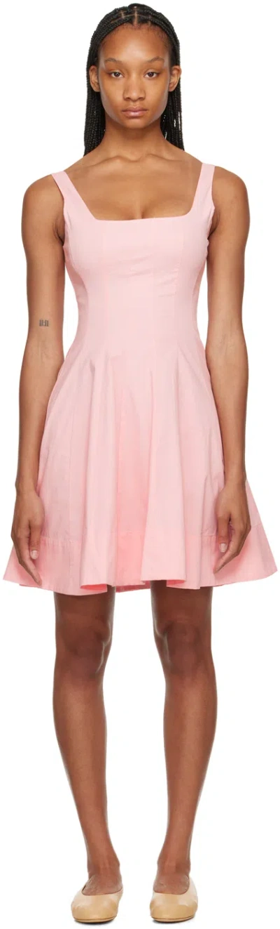 Staud Pink Wells Minidress In Pepk Pearl Pink