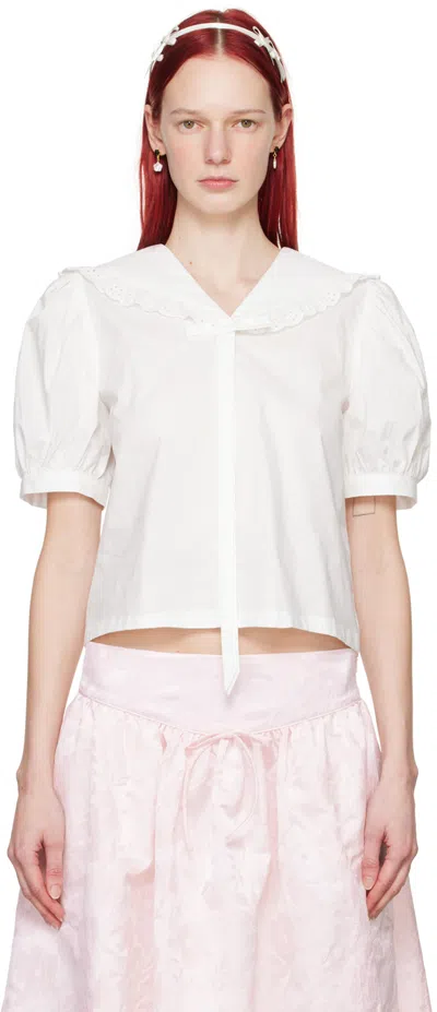 Sandy Liang White Florent Shirt In 100 White