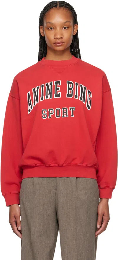 Anine Bing Red Jaci Sweatshirt