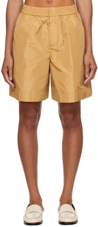Staud Beige Genny Shorts In Fawn Fawn