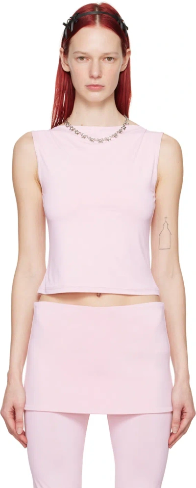 Sandy Liang Pink Ana Tank Top In 632 Pink