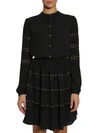 MICHAEL MICHAEL KORS SHIRT WITH LACE AND STUDS INSERT,MU74L834YP 001